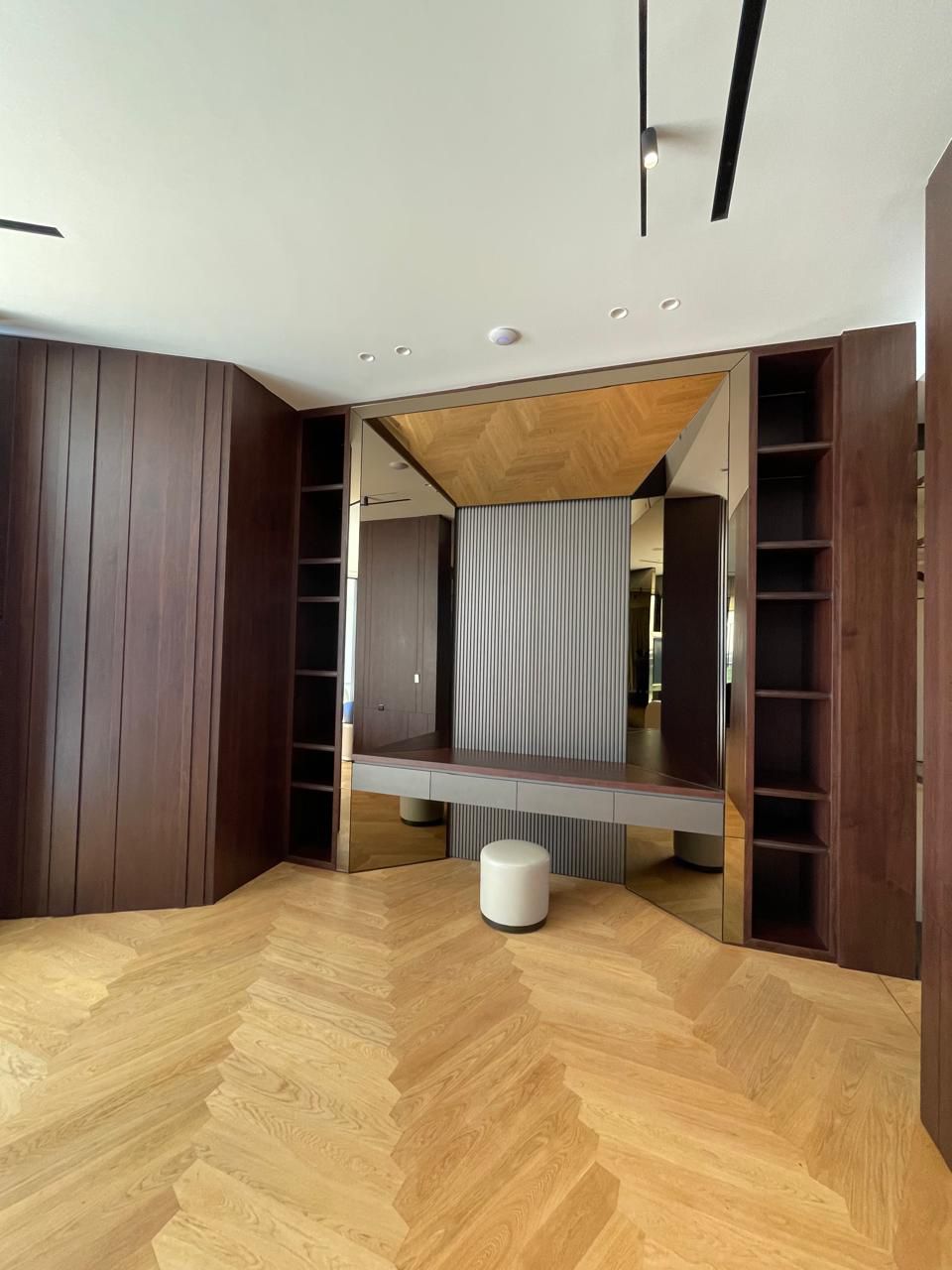 Study Library – Backlit Fluted Shelving
